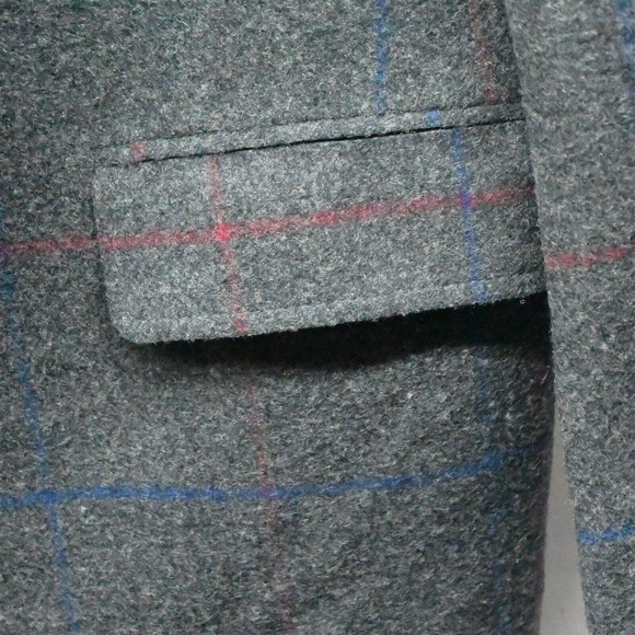 Arnie II 46L Gray Windowpane Flannel Tweed 2 Button Blazer Jacket Sport Coat‎ - Picture 3 of 10